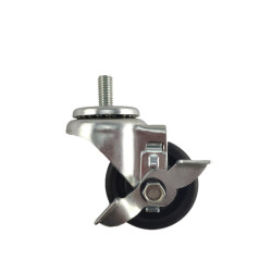 2" SWIVEL CASTER WITH HARD RUBBER WHEEL AND TOP LOCK BRAKE