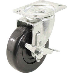 3" SWIVEL CASTER WITH HARD RUBBER WHEEL AND TOP LOCK BRAKE