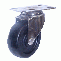 3" SWIVEL CASTER WITH SOFT RUBBER WHEEL