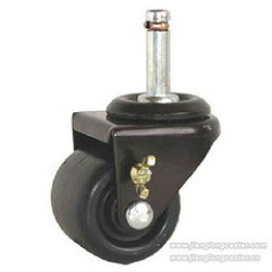 2" SWIVEL CASTER WITH SINGLE POLYOLEFIN WHEEL AND BLACK OXIDE FINISH