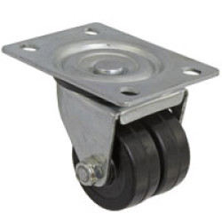 2" SWIVEL CASTER WITH DUAL HARD RUBBER WHEEL