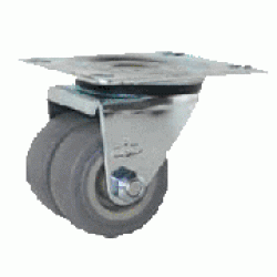 2" SWIVEL CASTER WITH DUAL THERMAL PLASTIC RUBBER WHEEL