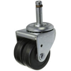2" SWIVEL CASTER WITH DUAL HARD RUBBER WHEEL