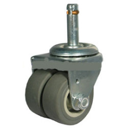 2" SWIVEL CASTER WITH DUAL THERMAL PLASTIC RUBBER WHEEL