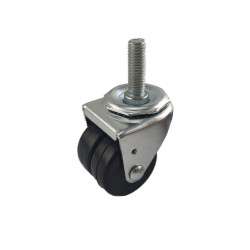 2" SWIVEL CASTER WITH DUAL HARD RUBBER WHEEL