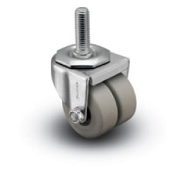2" SWIVEL CASTER WITH DUAL THERMAL PLASTIC RUBBER WHEEL