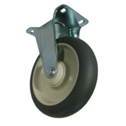 4" RIGID CASTER WITH POLYURETHANE ON POLYOLEFIN (GRAY ON BEIGE) WHEEL