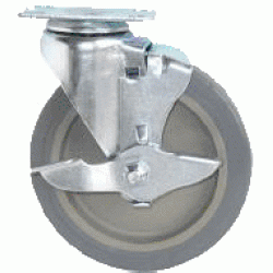 5" SWIVEL CASTER WITH THERMAL PLASTIC RUBBER WHEEL AND TOP LOCK BRAKE