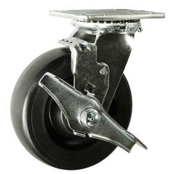 4" SWIVEL CASTER WITH POLYOLEFIN WHEEL AND TOP LOCK BRAKE