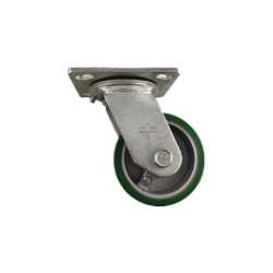 4" SWIVEL CASTER WITH POLYURETHANE ON CAST IRON WHEEL