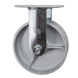 6" RIGID CASTER WITH STEEL (CAST IRON) WHEEL AND TOP LOCK BRAKE