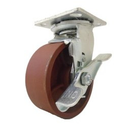 4" SWIVEL CASTER WITH DUCTILE STEEL WHEEL AND TOP LOCK BRAKE