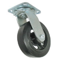 4" SWIVEL CASTER WITH RUBBER ON CAST IRON WHEEL