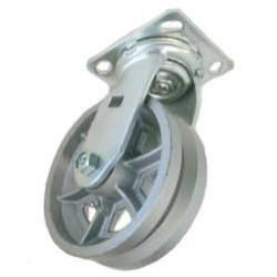 4" SWIVEL CASTER WITH V-GROOVE (CAST IRON) WHEEL
