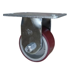 4" RIGID CASTER WITH POLYURETHANE ON ALUMINUM WHEEL