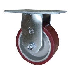 5" RIGID CASTER WITH POLYURETHANE ON ALUMINUM WHEEL