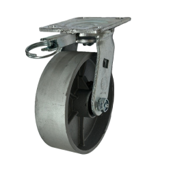 6" SWIVEL CASTER WITH STEEL (CAST IRON) WHEEL WITH SWIVEL LOCK