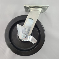 8" SWIVEL CASTER WITH PHENOLIC WHEEL WITH THREAD GUARDS AND TOP LOCK BRAKE