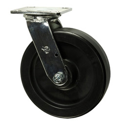 8" SWIVEL CASTER WITH DURAPLAS (POLYOLEFIN) WHEEL