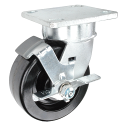 6" SWIVEL CASTER WITH PHENOLIC WHEEL AND TOP LOCK BRAKE