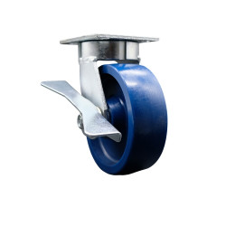 6" SWIVEL CASTER WITH SOLID POLYURETHANE WHEEL AND TOP LOCK BRAKE