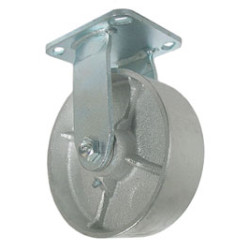 6" RIGID CASTER WITH STEEL (CAST IRON) WHEEL