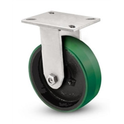 6" RIGID CASTER WITH HEAVY DUTY POLYURETHANE ON CAST IRON WHEEL