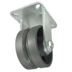 8" RIGID CASTER WITH V GROOVE (CAST IRON) WHEEL