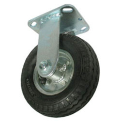 6" RIGID CASTER WITH BLACK PNEUMATIC WHEEL
