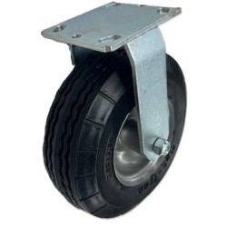 10" RIGID CASTER WITH BLACK PNEUMATIC WHEEL