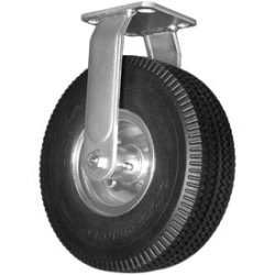 12" RIGID CASTER WITH BLACK PNEUMATIC WHEEL