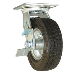 9" SWIVEL CASTER WITH NO FLAT FOAM WHEEL AND TOP LOCK BRAKE