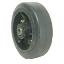 4" RUBBER ON CAST IRON WHEEL WITH 1/2" BEARING