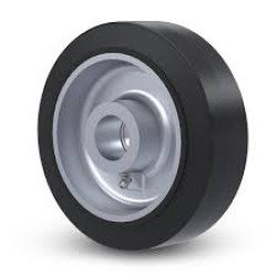 6" RUBBER ON ALUMINUM WHEEL WITH LESS BEARING