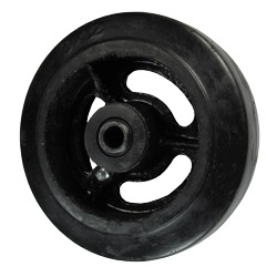6" RUBBER ON CAST IRON WHEEL WITH NO BUSHING