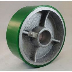 8" POLYURETHANE ON CAST IRON WHEEL WITH LESS BEARING