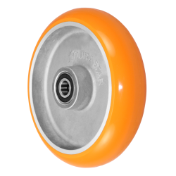 8" ROUND POLYURETHANE ON ALUMINUM WHEEL WITH PRECISION 6204 SEALED BALL BEARING